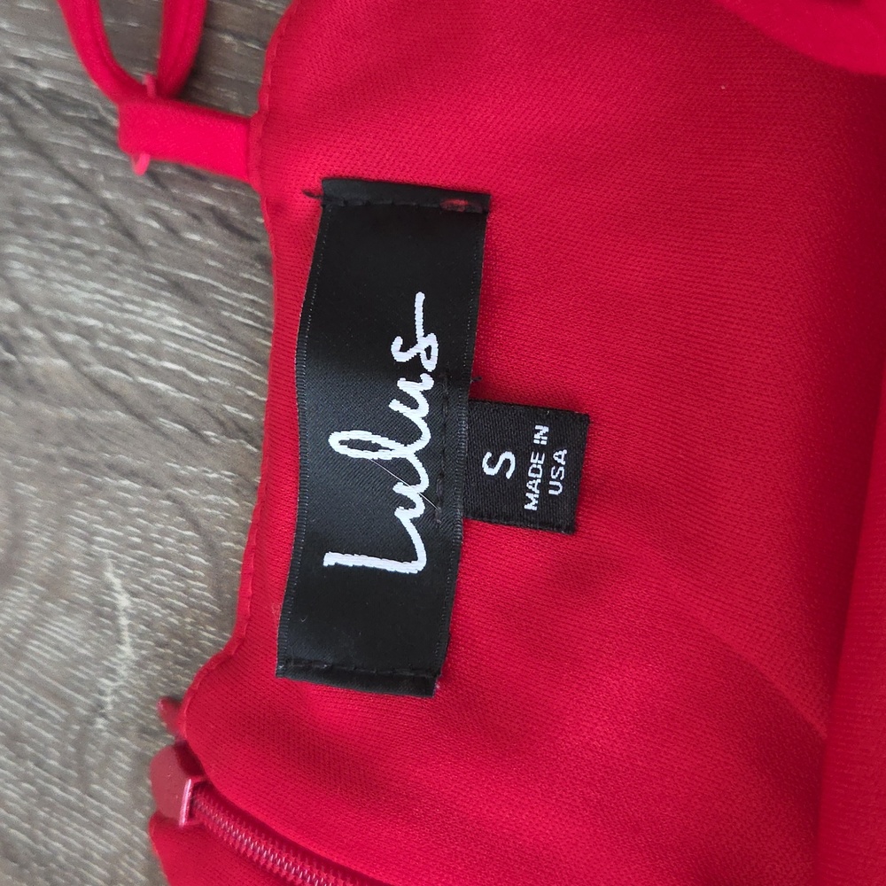 LULUs Spoonful of Sass Red Ruffled Bodycon Mini Dress Small - Picture 9 of 10